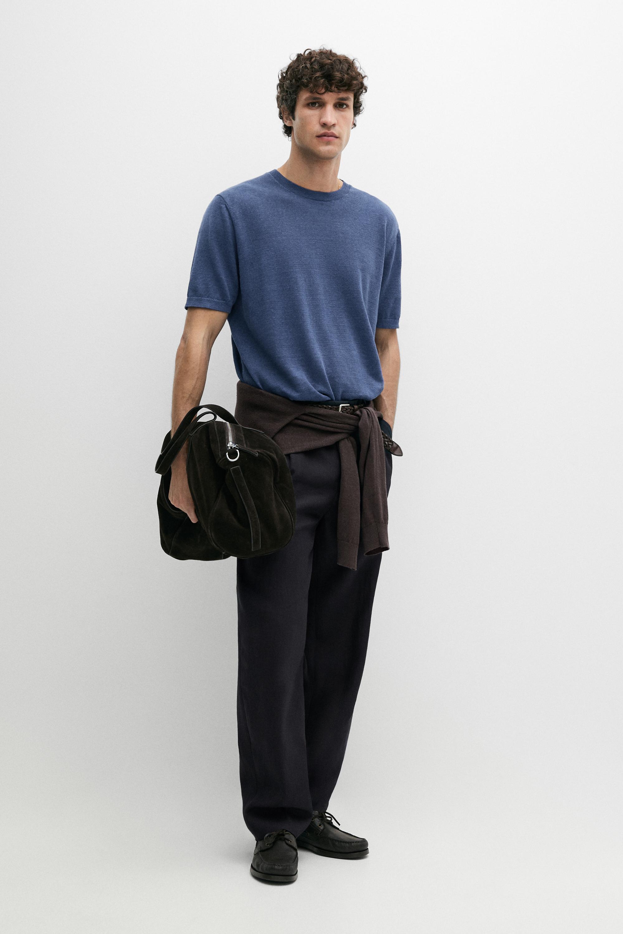 Lightweight 100% linen knit T-shirt